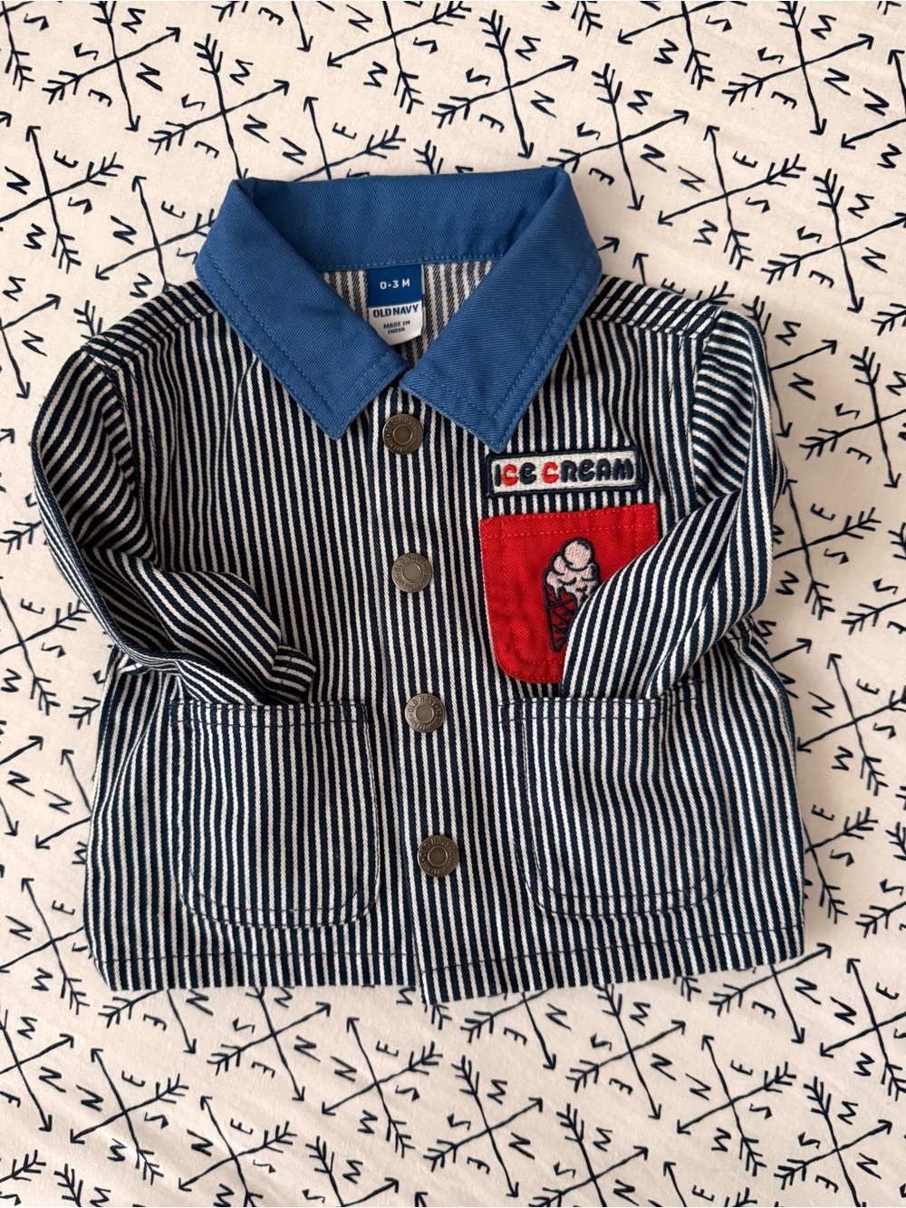 Red white and blue engineer jacket sz 0-3mon NWOT